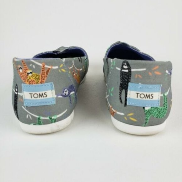 Toms Gray Sloth Print Flats - Picture 5 of 11